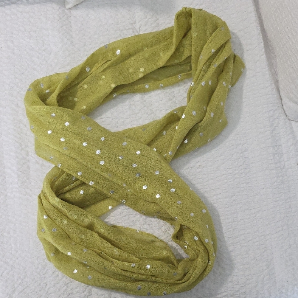Elegant Green Scarf with Silver Accents